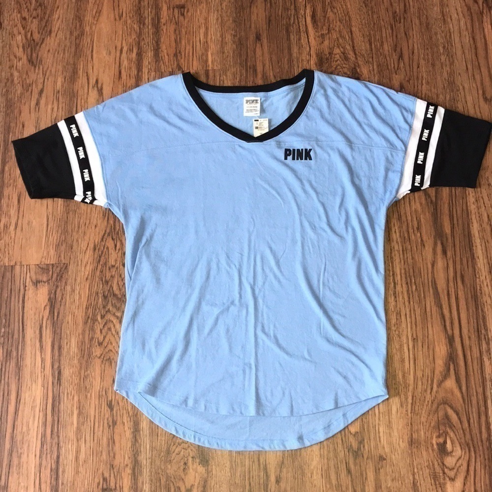 VS PINK Boyfriend Top - Blue - Size Small